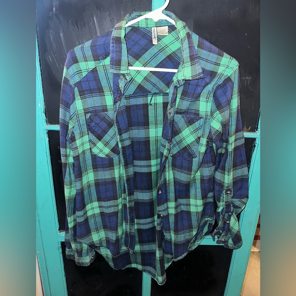 Green and blue flannel